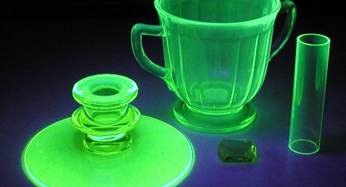 Vaseline and Uranium Glass Display